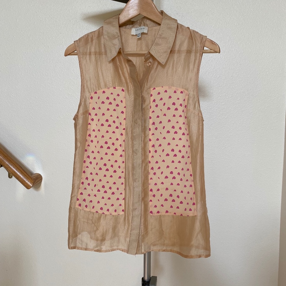 Women's Sheer Polka-Dot Tank